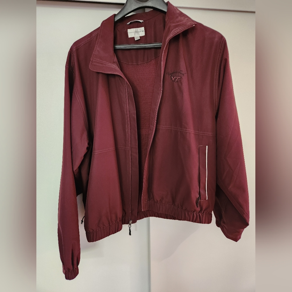 Cutter and Buck CB Weather Virginia Tech Men's Maroon Jacket Size Large